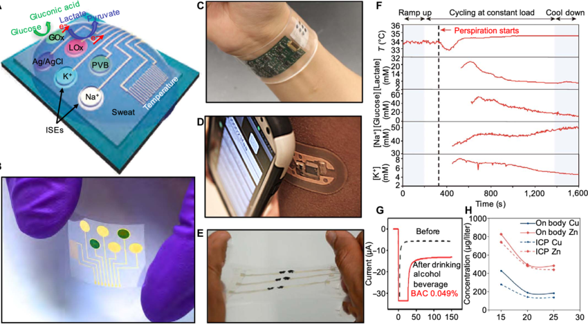 Flexible Epidermal Patch Monitors Chemicals in Sweat