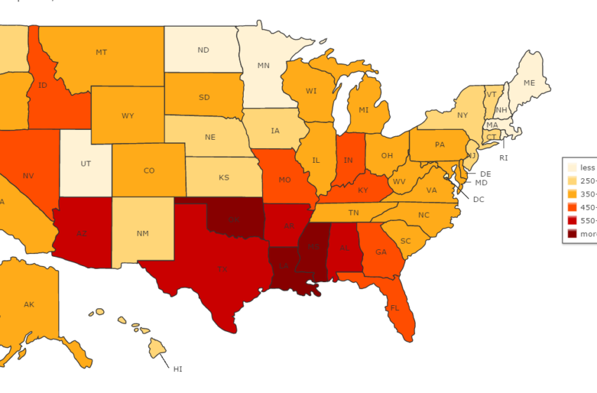  Top 10 States With High Incarceration Rates